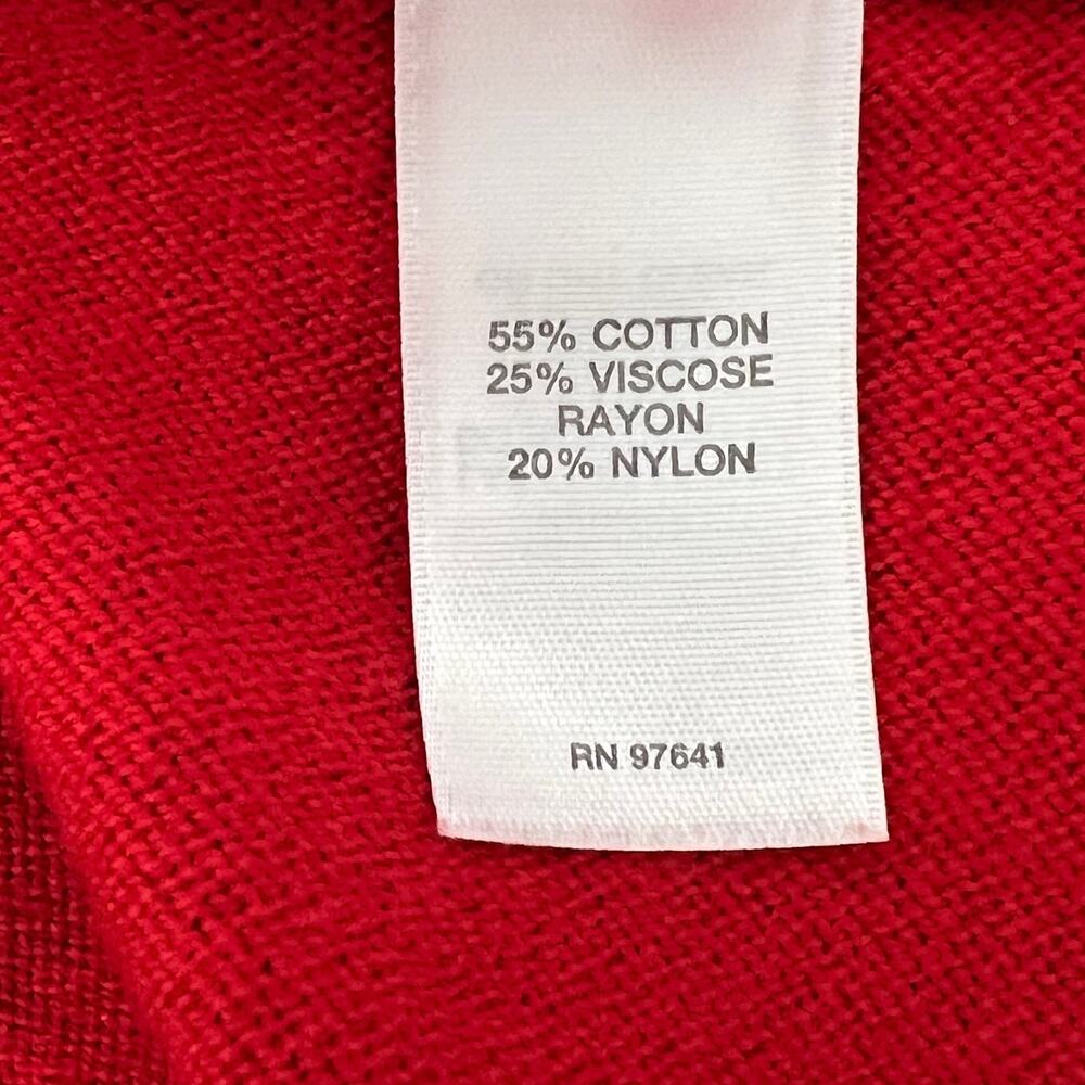 J Jill Womens Boatneck Knit Tunic Sweater Large Red Cotton Blend - Picture 5 of 6